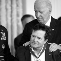 Michael J. Fox with Presidential Medal of Freedom