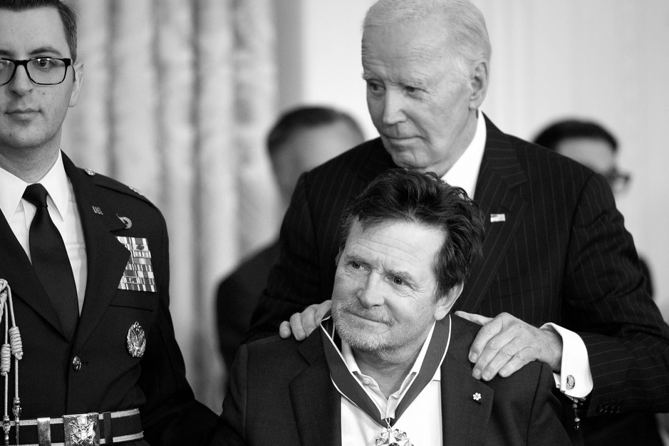 Michael J. Fox with Presidential Medal of Freedom