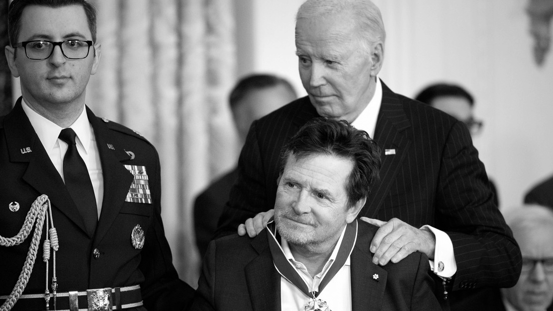 Michael J. Fox with Presidential Medal of Freedom